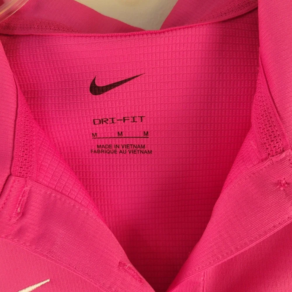 Nike Dri-FIT Victory Womens Pink Short Sleeve Golf Polo Shirt Size M